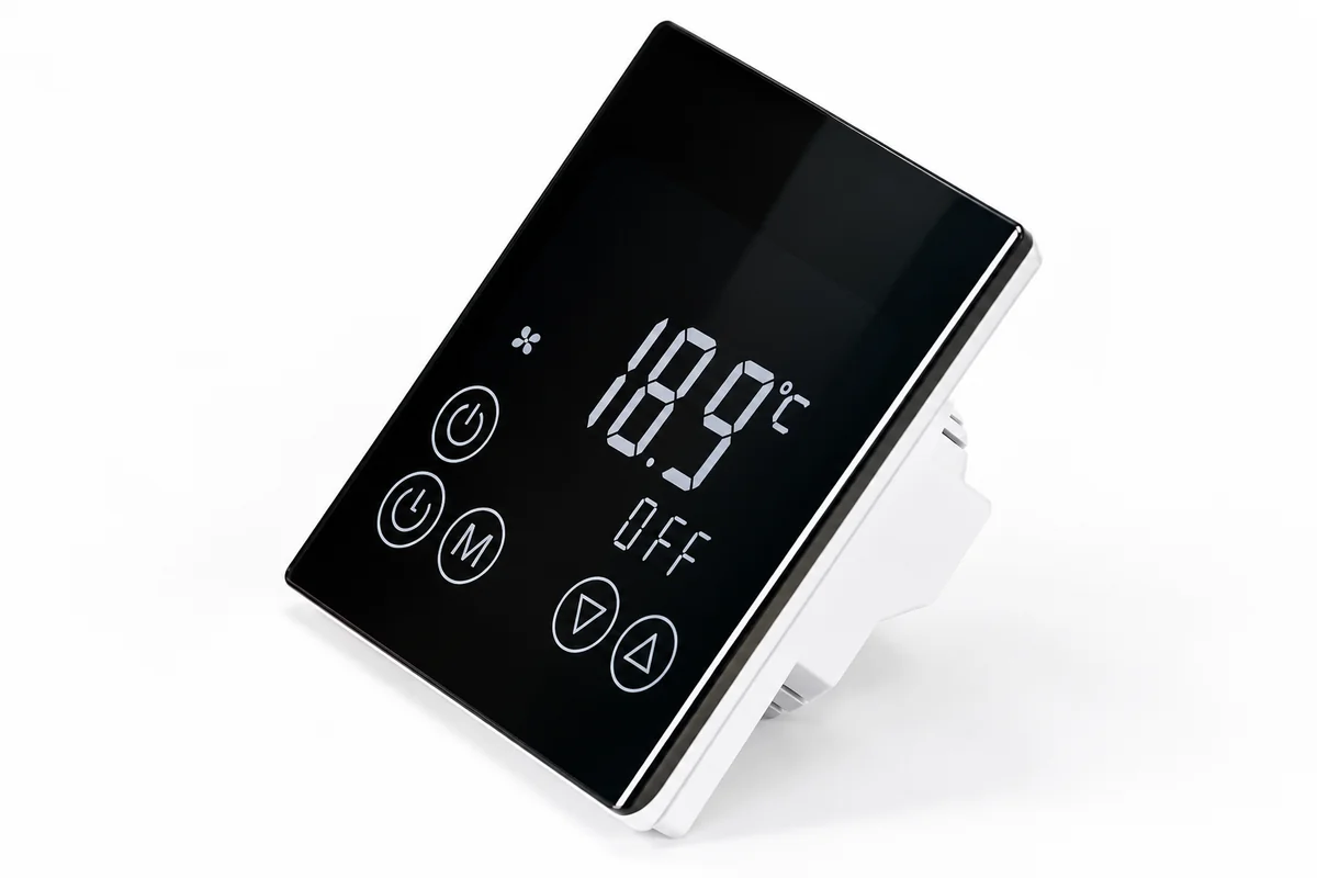 2.5D dead-front cover glass for a temperature controller