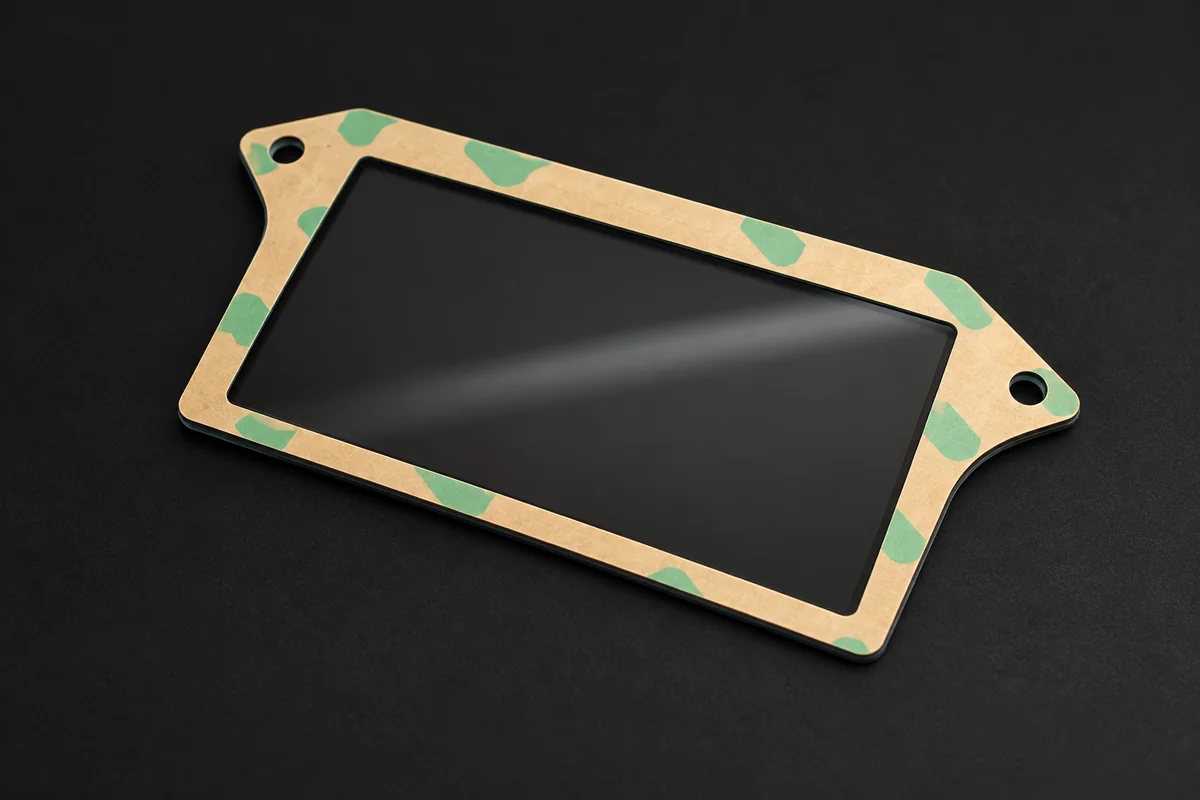Unmounted protective window with printed border and VHB adhesive